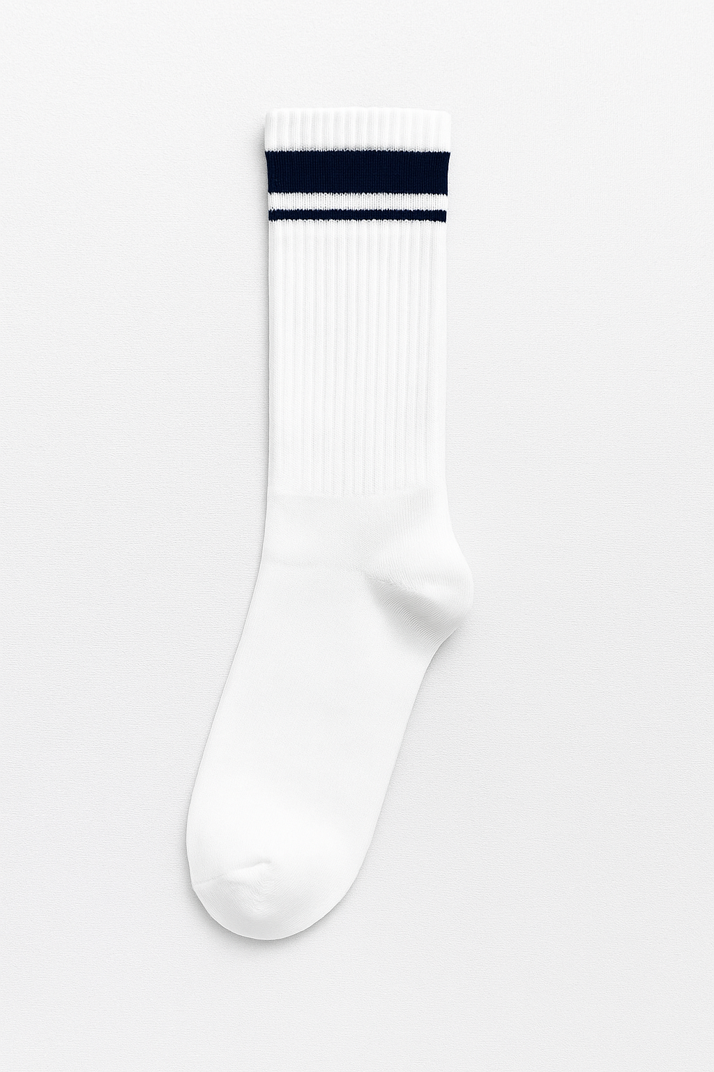 Beyaz Spor Çizgili Uzun Çorap – 6’lı Paket (Unisex)