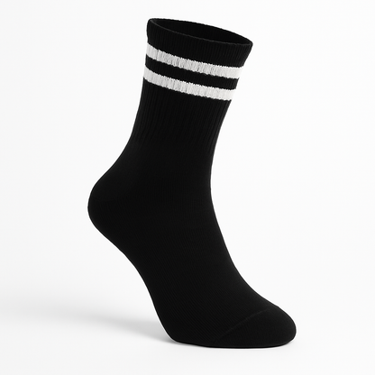 Siyah Spor Çizgili Çorap – 4’lü Paket