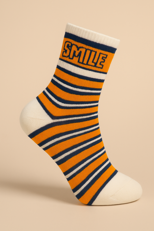 SMILE Desenli Renkli Çorap – 4’lü Paket