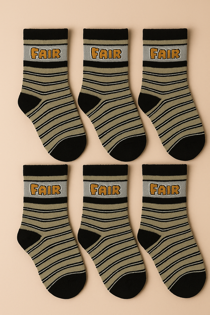 FAIR Çizgili Desenli Çorap – 6’lı Paket